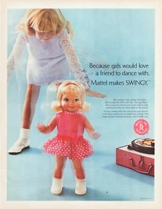 Print Ad Mattel Swingy Doll 1969 Dancing Full Page Large Magazine 10.5"x13.5" - Picture 1 of 1