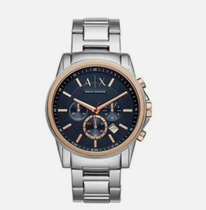 New A/X Armani Exchange Men's Silver-Rose Chronograph Bracelet Watch #AX2516 - Picture 1 of 8