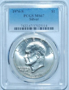 1976 S PCGS MS67 Silver $1 Eisenhower Ike Dollar - Picture 1 of 2