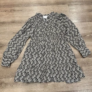 The Shirt Rochelle Behrens Dress Size M Printed Tuckernuck Preppy Empire Waist - Picture 1 of 14