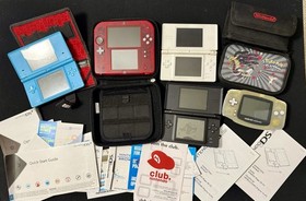 Lot of 5 Nintendo DS Consoles-Lite x 3, Gameboy Advance & DS2 + Cases/Handbooks