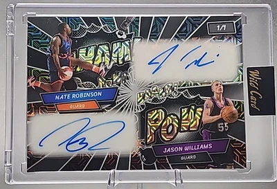 Nate Robinson & Jason Williams 1/1 2024 Wild Card Comix Dual Auto Negro Mojo SSP Foto 1 de 2