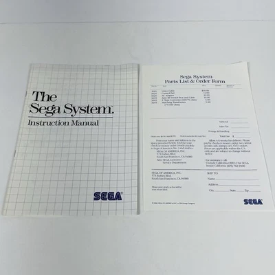The Sega System Instruction Manual and Parts List for the Sega Master System - Image 1 of 4