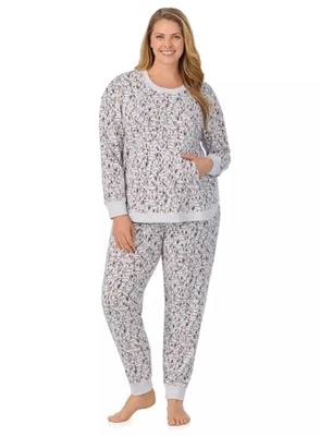Cuddl Duds Women 1X Gray & White Polar Bear Sweater Knit Lounge Pajama Set NWT - Image 1 of 4