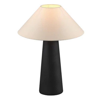 GLOBE Novogratz x 18" Ceramic Table Lamp, Matte Black, Off-White Tapered Fabr... - Image 1 of 4