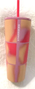 STARBUCK~Spring 2025~Geometric Airbrush~Cold Cup~Cold Cup~24 oz. - Picture 1 of 13