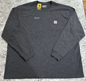 NUEVO CON ETIQUETAS Camiseta Carhartt Calce Suelto Para Hombres 2XL Gris Peso Pesado Manga Larga K126 CRH - Imagen 1 de 10