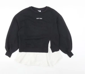 Zara Girls Black Crew Neck Sweatshirt 11-12 Years - Picture 1 of 12