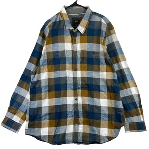 Lee camicia flanella uomo XXL tabacco a quadri manica lunga bottoni davanti casual - Foto 1 di 8