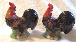 Vintage~Ceramic Roosters~Ceramic~Figurines~5.0" Tall~2 qty.~1970's - Picture 1 of 16
