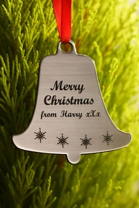 Personalisierte Christbaumkugel individuell Name Ornament Geschenk Baumschmuck Glocke Papa - Bild 1 von 5