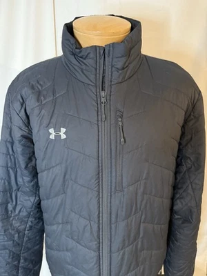 Chaqueta acolchada de nailon con cremallera completa gris Under Armour XL para hombre Foto 1 de 4