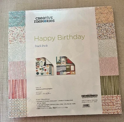 Creative Memories HAPPY BIRTHDAY  12x12" 24pc Stack Pack Paper Scrapbook - Image 1 of 2