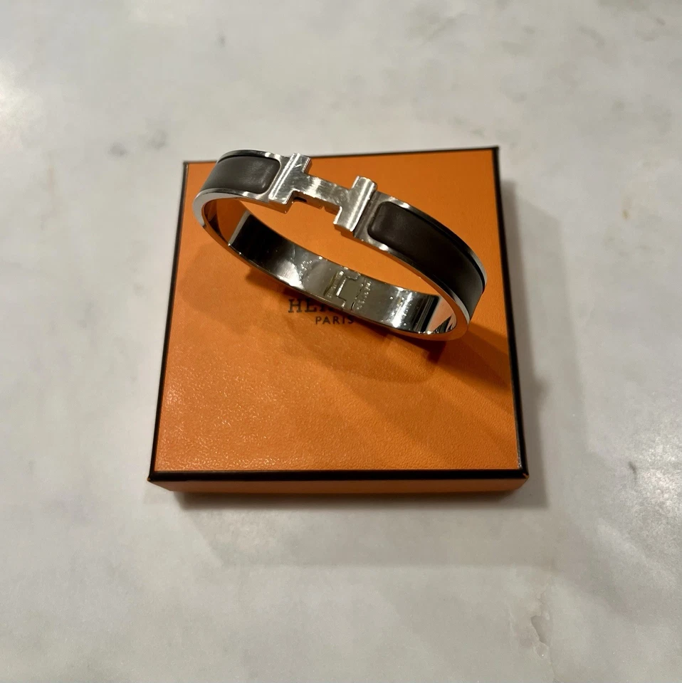 Pulsera Hermes Clic HH Paladio Etain (Gris) Talla T5 Foto 1 de 4