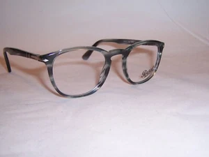 NEW PERSOL EYEGLASSES 3143V 1051  STRIPED GRAY 49mm RX AUTHENTIC 3143 - Picture 1 of 7