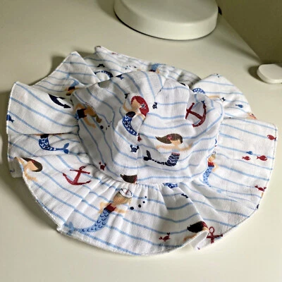 Sombrero náutico Mud Pie Sail Away sirena sol muselina a rayas niño pequeño 2T - 5T playa Foto 1 de 4