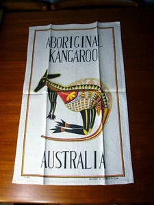 Australia Aboriginal Art Tea Towel Kangaroo design elias 100% Cotton EC - Picture 1 of 2