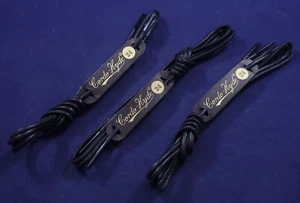 3 Pair Vintage 24" Cordo Hyde Black Thin Waxed Dress Shoe Laces Round Shoelaces - Picture 1 of 2