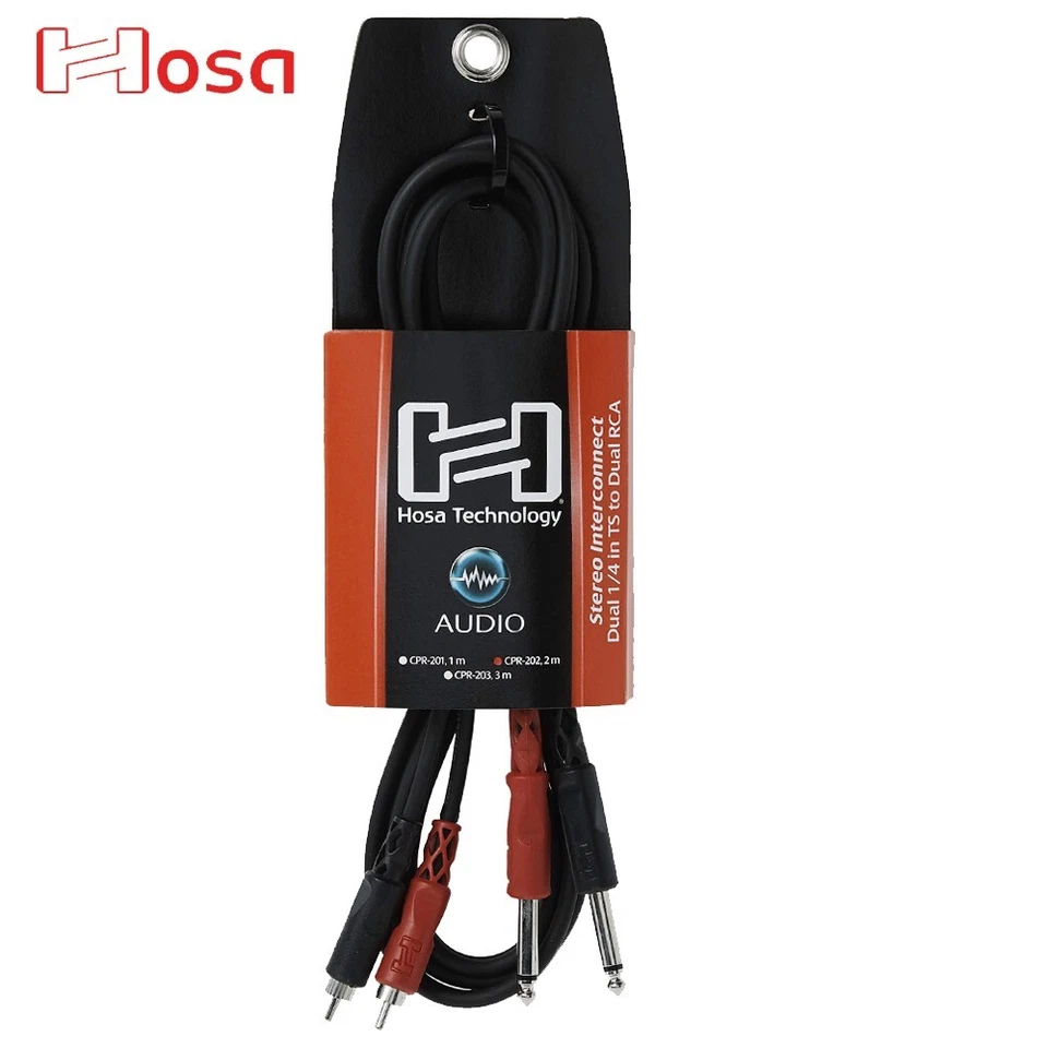 Hosa CPR-202 Doble 1/4" a Doble RCA Interconexión Estéreo 2M Negro/Rojo Foto 1 de 1