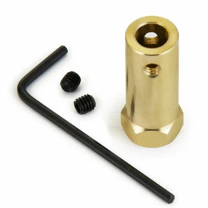 1/4 PIEZA 3-8 mm eje de motor de latón ancho conector de acoplamiento hexagonal neumático de rueda sobre orugas de radiocontrol - Imagen 1 de 5