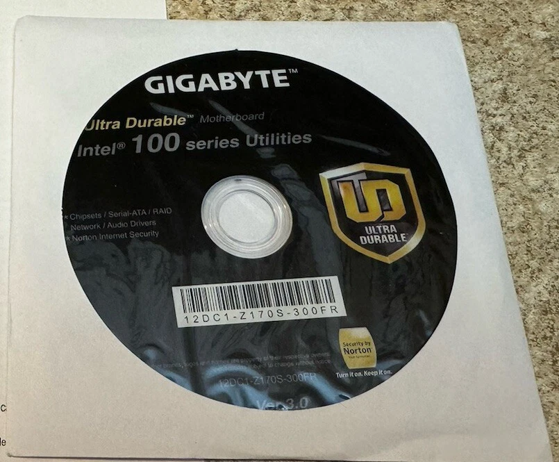 Gigabyte Ultra Durable Motherboard Intel 100 Series Drivers/Utilities V3.0 CD - Image 1 of 1