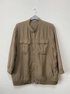 Chaqueta Springfield Hombre 53% LINO Cremallera Marrón Talla 3XL - Imagen 1 de 6