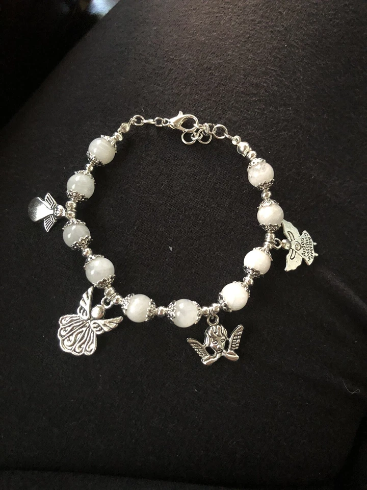 Pulsera con cuentas de piedra lunar natural Foto 1 de 1