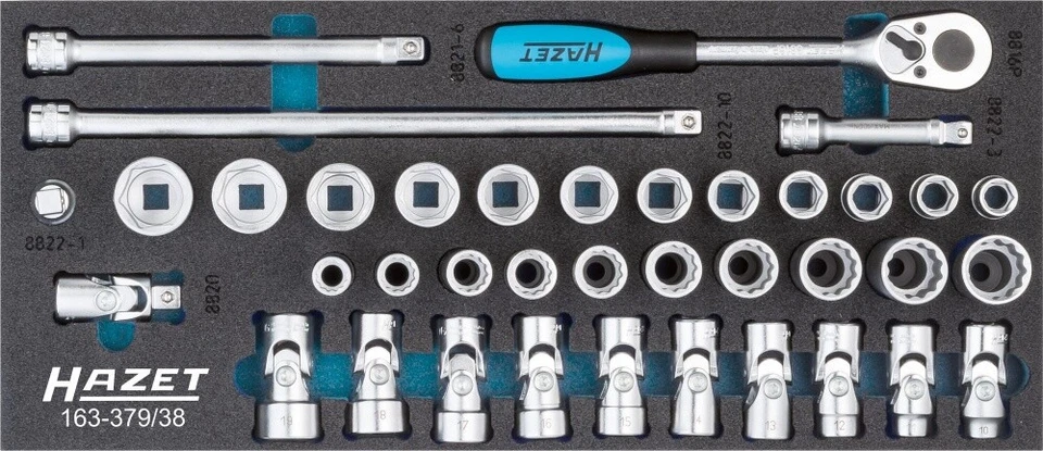 HAZET Sistema Del Zócalo 10mm 3/8" Tractionsprofil Außen-sechskant 38tlg 163 - Imagen 1 de 1