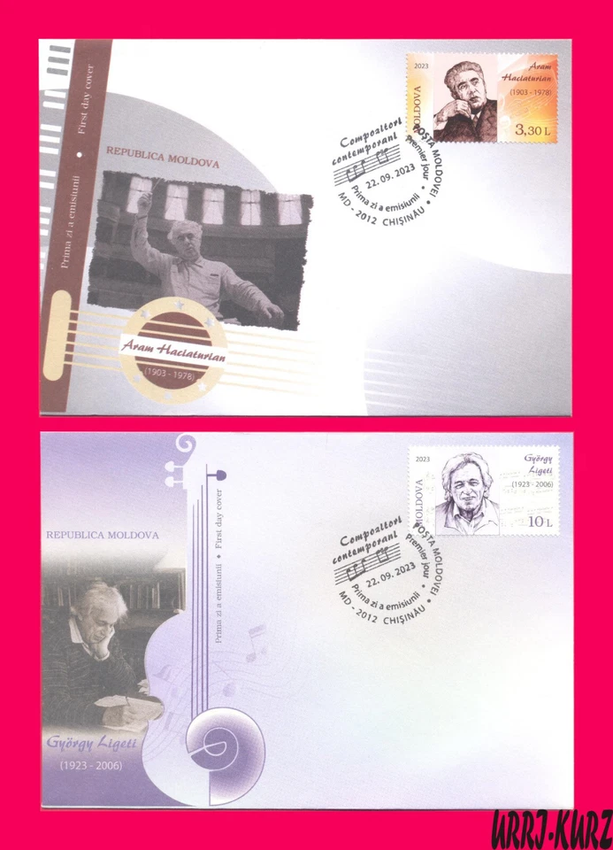MOLDOVA 2023 Famous People Music Composers Khachaturian Ligeti 2 FDC - Image 1 of 1