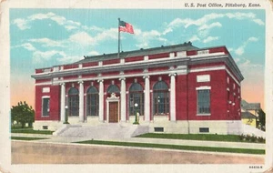 Pittsburg KS Kansas, US Post Office Building, Vintage Postcard - Bild 1 von 2
