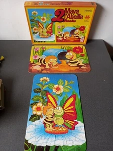 VINTAGE 1978 2 PUZZLES MAYA L'ABEILLE  2 X 48 PIECES 23X34 CM HEMMA/SCHMID - Picture 1 of 16