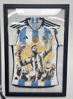 RARE ARGENTINA FRAMED LEO MESSI HAND SIGNED FIFA WORLD CUP JERSEY/COA