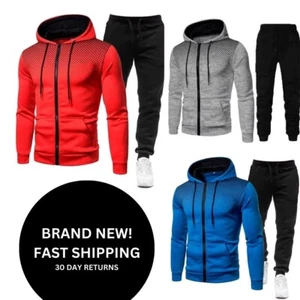 2025 Herren Neu Trainingsanzug Hoodies + Schwarz Jogginghose Männer Freizeit Sport Jogging Set - Bild 1 von 31