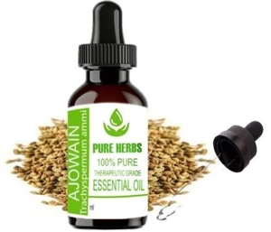 Pure Herbs Ajowain 100% Pure & Natural Trachyspermum ammi Essential Oil - Picture 1 of 31