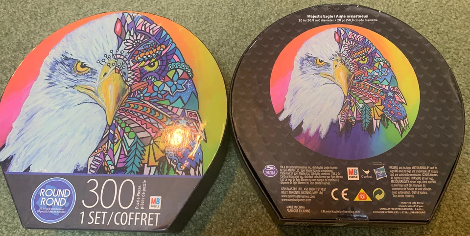 "Nuevo rompecabezas Hasbro Round Rond Majestic EAGLE 2018 300 piezas 20"" ¡Sin usar! Foto 1 de 1