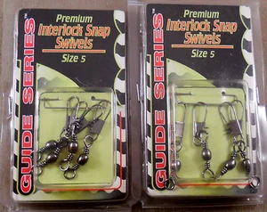 2 Packs Of 4 Gander Mountain Guide Series #5 Premium Interlock Snap Swivels +B - Picture 1 of 1