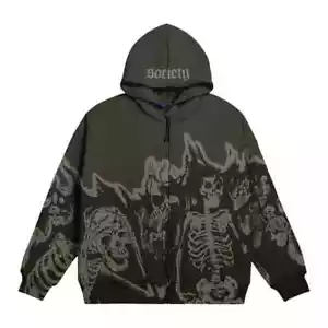 Y2K Emo Men Streetwear Vintage Skull Hoodie Zip Up Hoodies Grunge Oversized - Picture 1 of 29