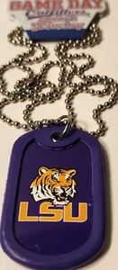 University Of LSU Tigers Collectible Premium Dog Tag Necklace/mirror (18" Chain) - Picture 1 of 4
