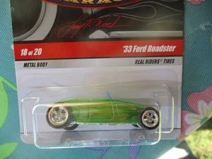 Hot Wheels Larry's Garage '33 Ford Roadster Green 18/20 Real Riders - Picture 1 of 8