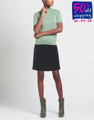 PVP €521 BLUMARINE Falda Línea A IT38 US2 UK6 XS Forrada Negra Acampanada Hecha en Italia Foto 1 de 4