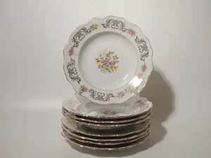 ANTICO SERVIZIO 8 PIATTI PORCELLANA BAVARIA SELTMANN W THERESIA BOUQUET DI FIORI - Foto 1 di 8