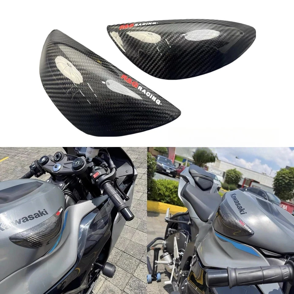 For Kawasaki ZX6R ZX 6R 636 19-24 R&G carbon fiber tank sliders protector COVER  - Изображение 1 из 4