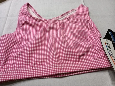 Vintage The Body Co Plaid Gingham Racerback Aerobics Workout M Sports Bra NWT - Image 1 of 3