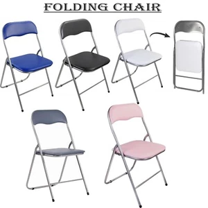 NEW FOLDING PORTABLE SQUARE CHAIR SEAT FOLDABLE PADDED BREAKFAST BAR STOOL CHAIR - Picture 1 of 49