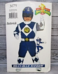 Butterick 3675 Halloween Costume Sewing Pattern Blue Power Ranger Kids cut 6-7 - Picture 1 of 6