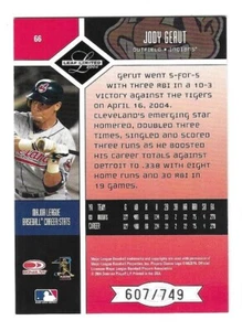 Jody Gerut 2004 LEAF LIMITED MLB SILVER FOIL CARD #66 Cleveland Indians SP /749 - Picture 1 of 2