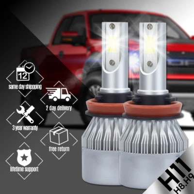 Kit de conversión de bombilla de faro LED H11 H8 H9 turbo alta potencia 6000K 38800LM Canbus Foto 1 de 4