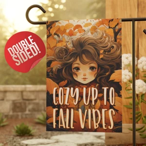 Carina bandiera giardino autunnale, vibrazioni accoglienti fino alla caduta, foglie autunnali, regalo mamma per lei - Foto 1 di 13
