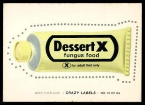 1979 Fleer Crazy Labels #10 Dessert X EX/NM - Picture 1 of 2