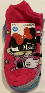 Disney Minnie Mouse Girls 5-pairs Socks shoe size 10-4 New - Picture 1 of 4